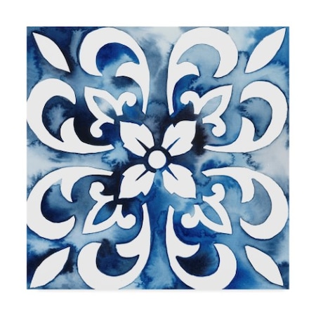 Grace Popp 'Cobalt Tile Ii' Canvas Art,24x24